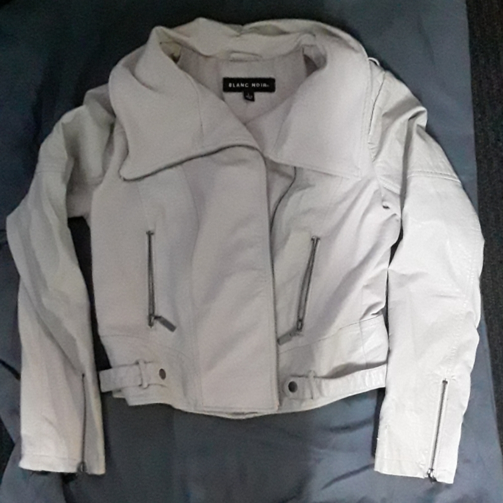 Blanc Noir Leather and fabric jacket
